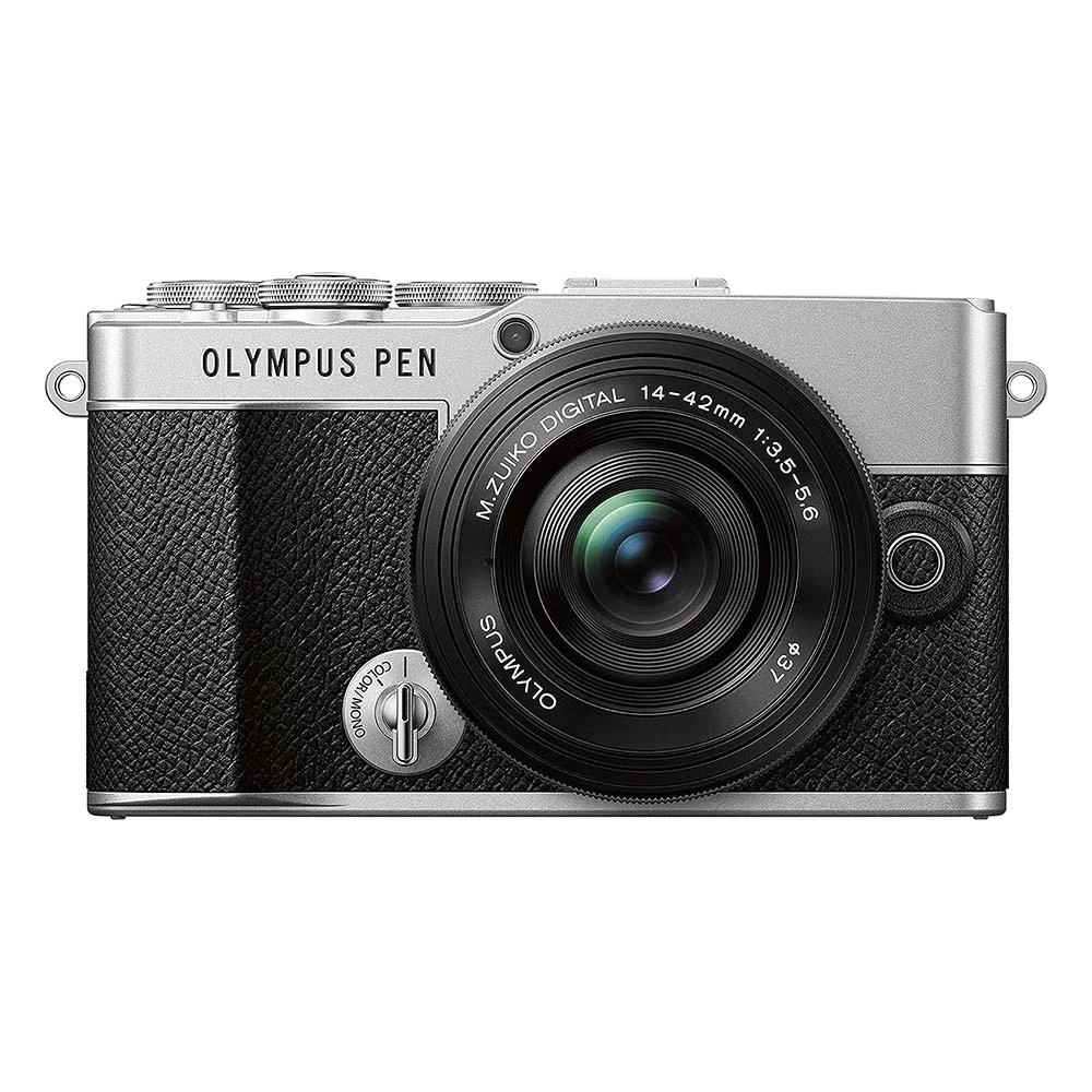 Olympus OM SYSTEM PEN E-P7 Digital Camera + 14-42mm f/3.5-5.6 EZ Lens (Silver)-01
