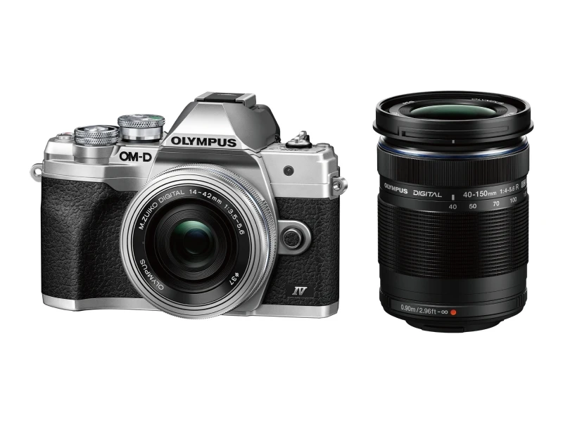 Olympus OM SYSTEM OM-D E-M10 Mark IV Digital Camera + 14-42mm + 40-150mm Lens (Silver)-01