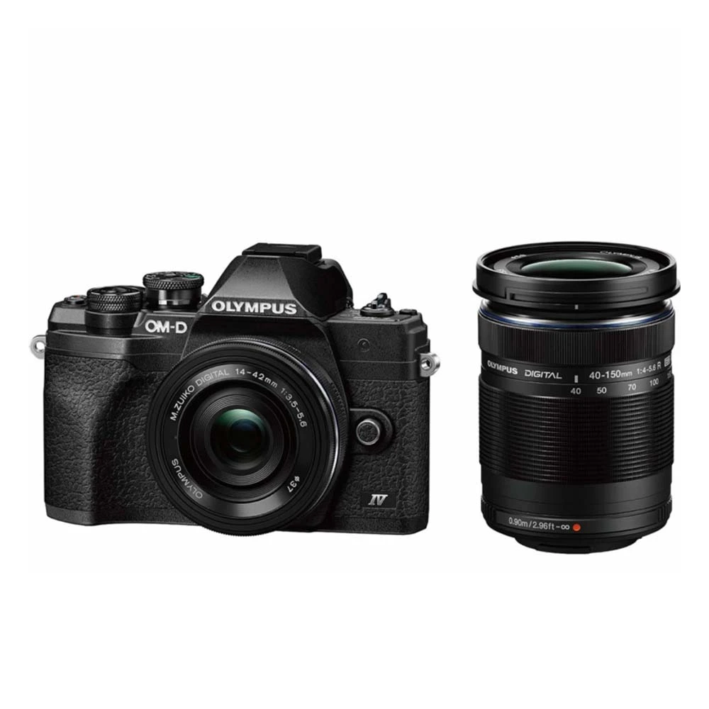 Olympus OM SYSTEM OM-D E-M10 Mark IV Digital Camera + 14-42mm + 40-150mm Lens (Black)-01