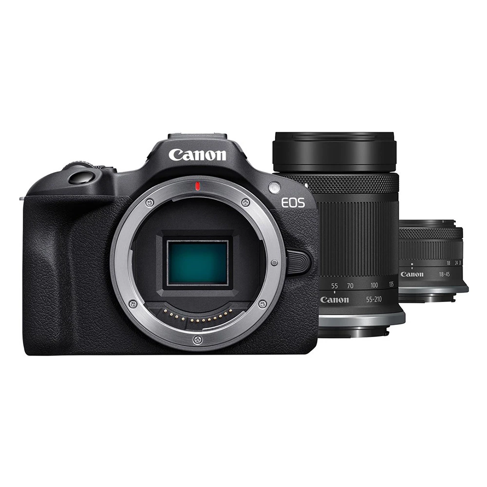 Canon EOS R100 Mirrorless Camera + RF-S 18-45mm IS STM Lens + RF-S 55-210mm IS STM Lens (Black)-01