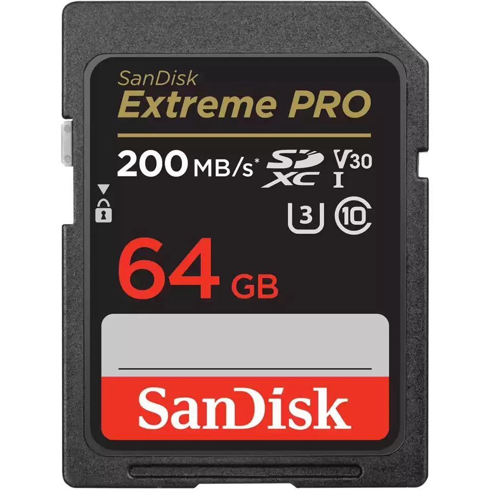 SanDisk Extreme PRO 64GB 200MB/s UHS-I V30 SDXC Memory Card at CamerasDori
